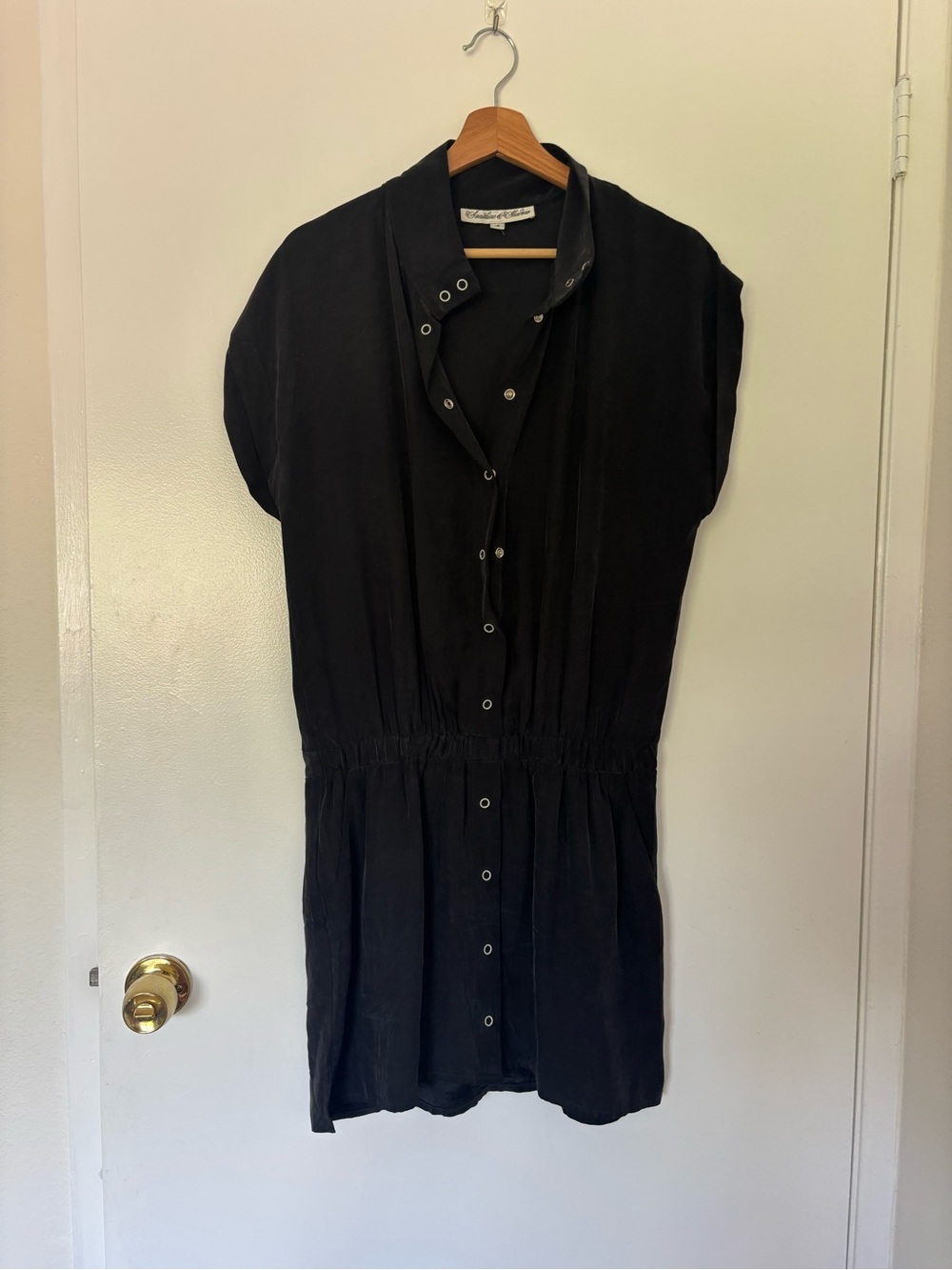 Sunshine & Shadow Black Button-Front Dress